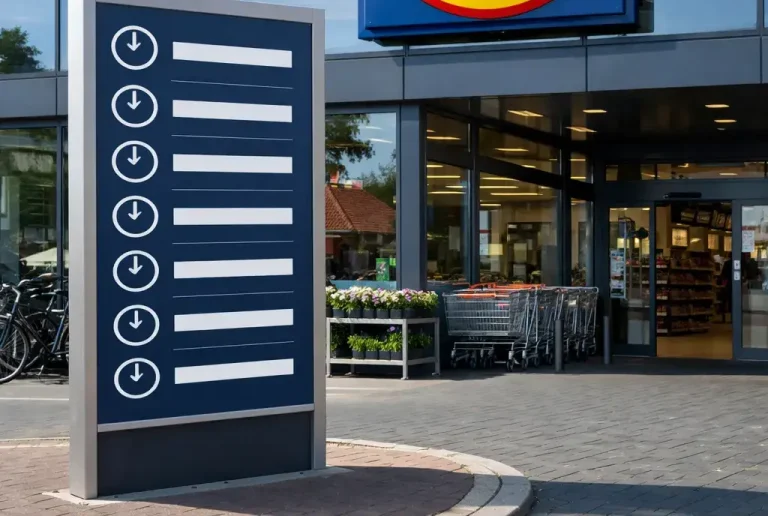 Ingang van Lidl supermarkt in Etten-Leur