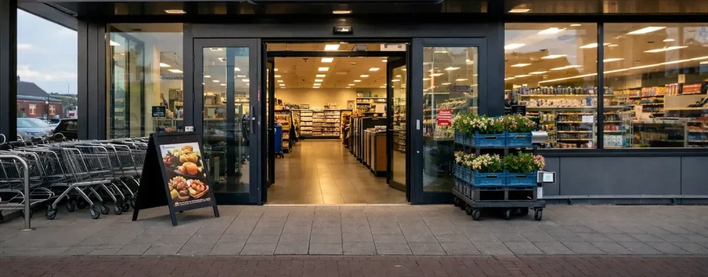 Ingang van Aldi supermarkt in Etten-Leur